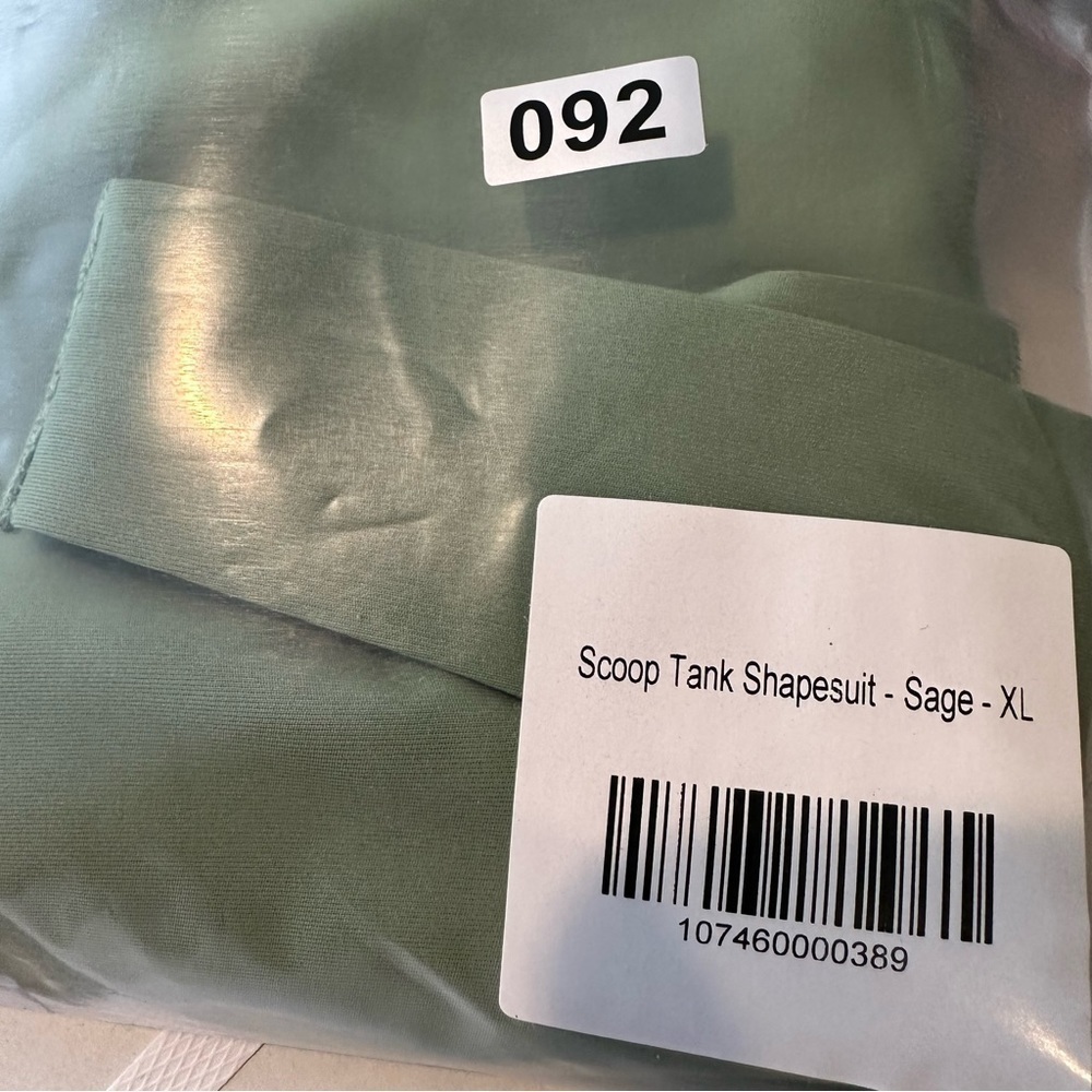 Pinsy Scoop Tank Hourglass Shapewear  Thong Bodysuit Size XL NWT In Color Sage - Picture 13 of 13